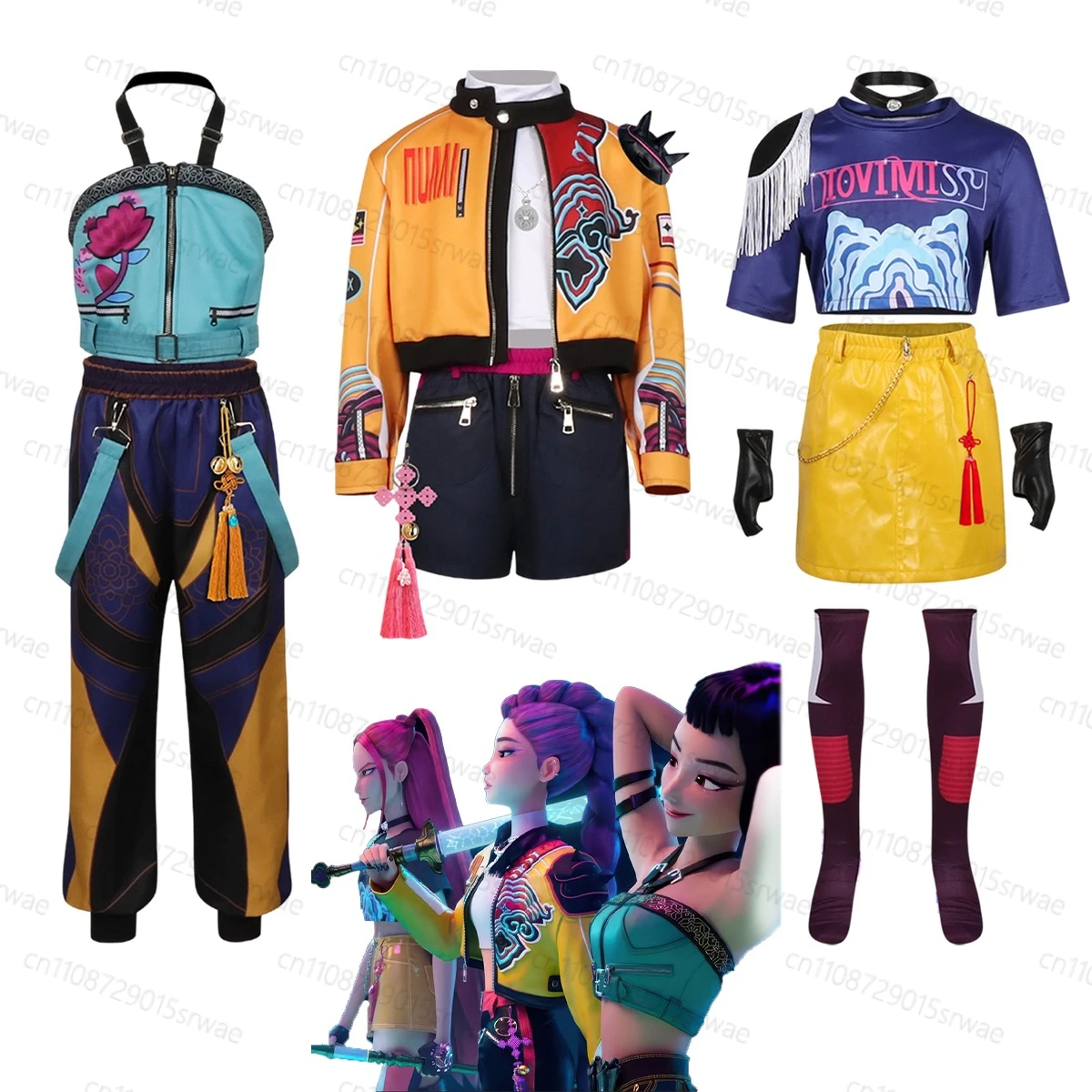 

Kids Anime Movie KPOP Demon Hunters Cosplay Costume Gothic Uniform Stage Clothing Child Girls Idol Roleplay Outfits