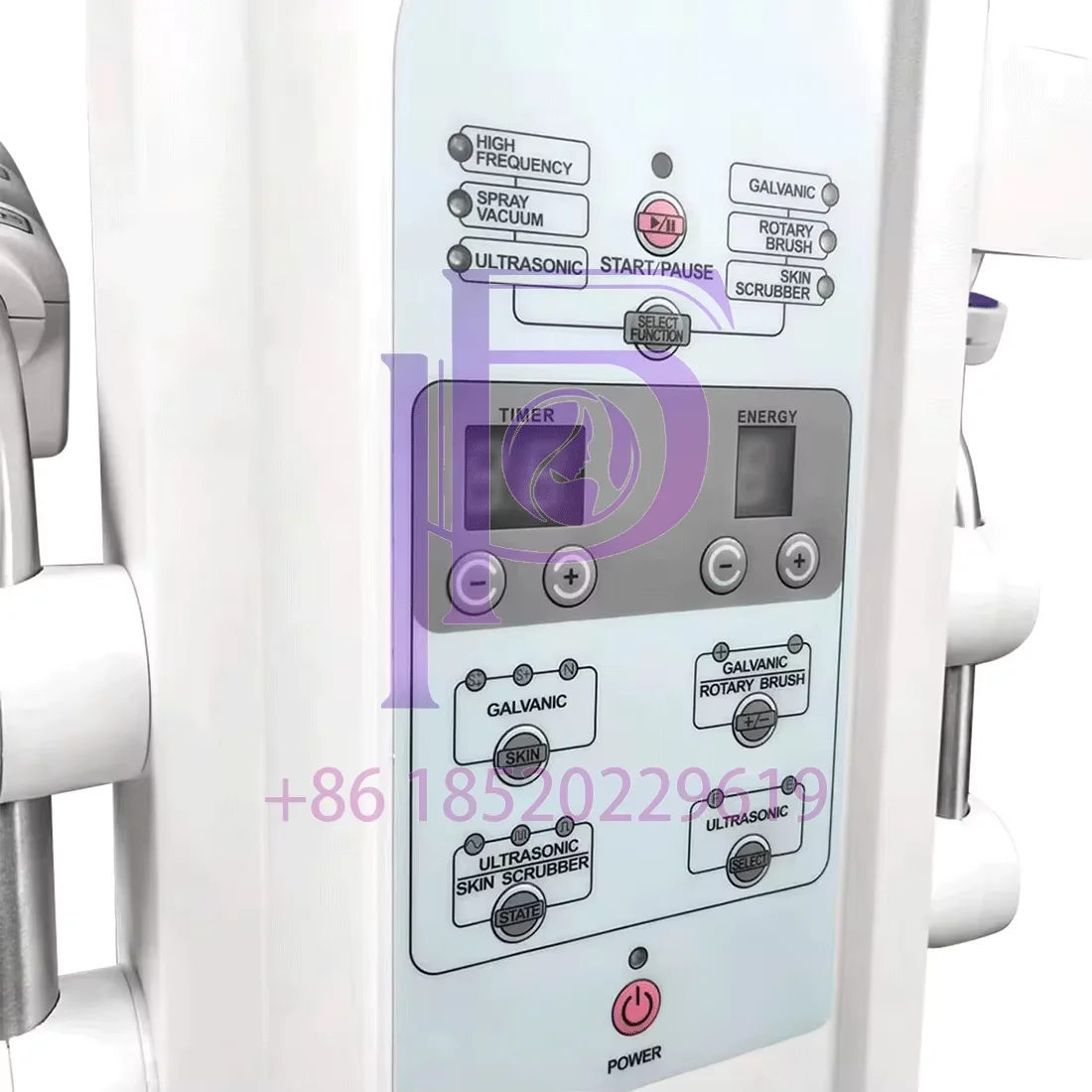 Máquina facial multifuncional 9 em 1 com limpeza profunda, vaporizador de microcorrente, terapia de fótons LED e lupa para uso em salão de beleza