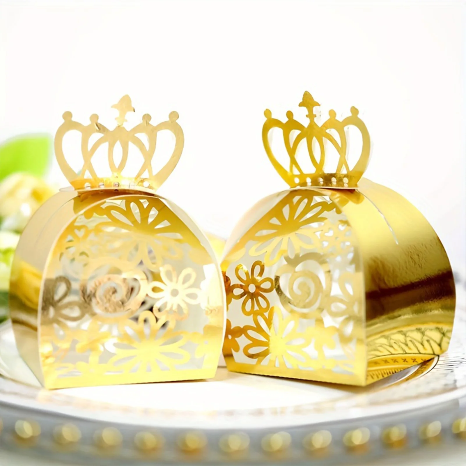 

50pcs Party Candy Box Wedding Chocolate Packaging Box Portable Ramadan Party Gift Box Birthday Party Eid-ul-fitr Supplies