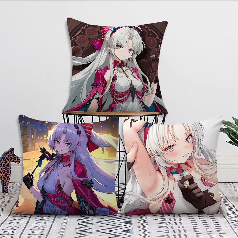 

Game Wuthering Waves Carlotta cushion cover For Bedroom Car Coffee Shop Room and Living Room Sofa Decorative Pillow Cover Case