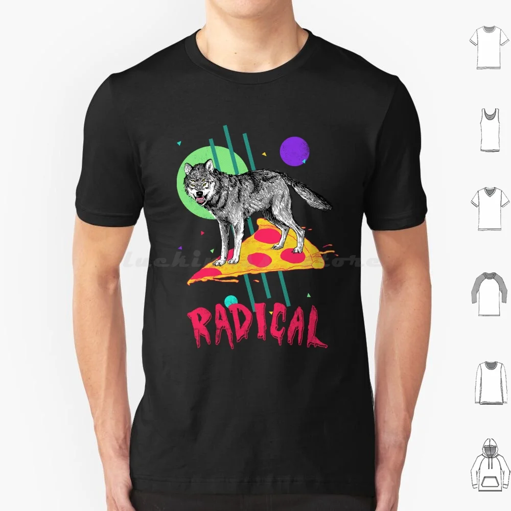 Camiseta So Radical para hombres, mujeres y niños, 6xl, Lobo, Pizza, Pepperoni, Radical, impresionante Tubular, Retro, Vintage, Cool, fiesta, Animal, Canis