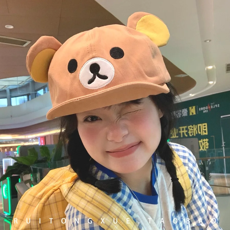 

Rilakkuma Baseball Caps Cute Cartoon Embroidery Sun Hat Girls Kawaii Summer Casual Hats Fashion Easy Bear Duck Tongue Cap Gifts