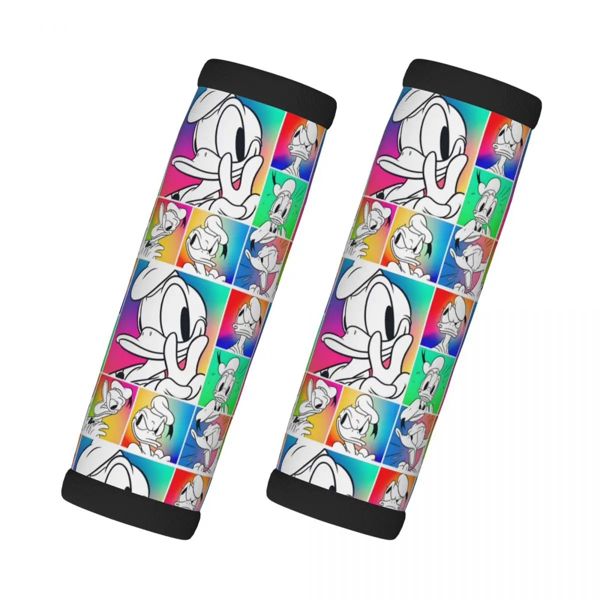 

Custom Donald Duck 2 Pcs Luggage Handle Wrap Soft Grip Handle Cover Comfortable Cartoon Neoprene Suitcase Identifier Travel