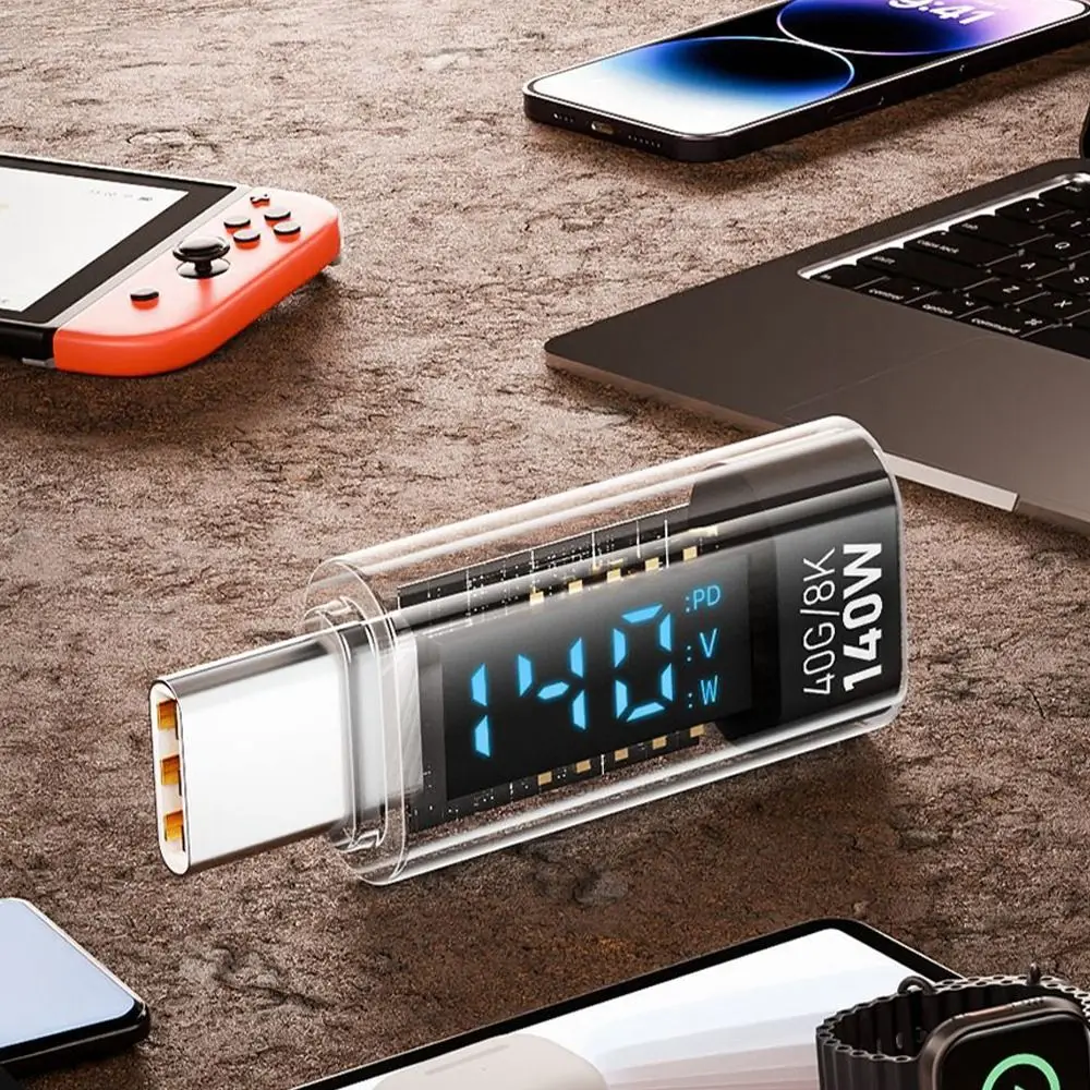 High Quality PD 140W USB-C Adapter 8K 60HZ 40Gbps for iOS Converter Smart Chip Aluminium Alloy Type-C Extension Connector Laptop