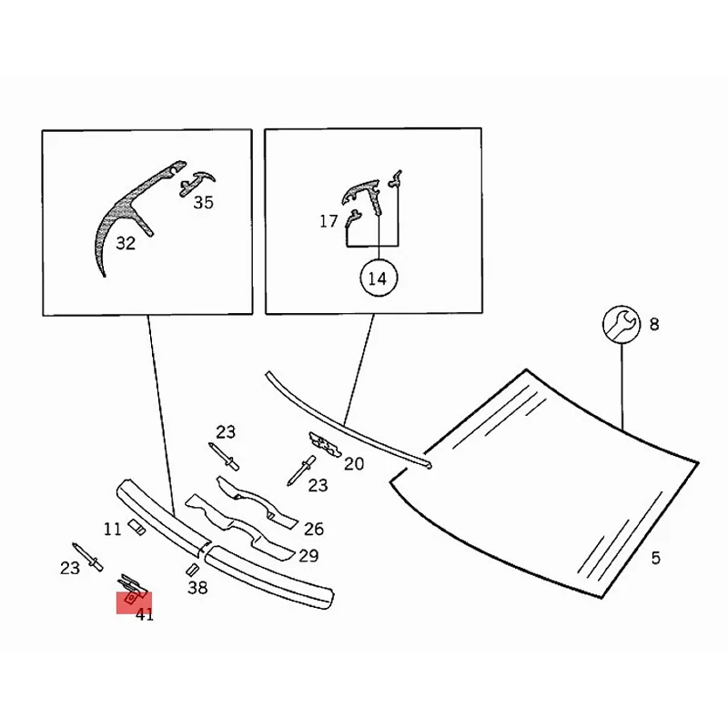 A1249882178 Wind Screen Trim Clip Bracket Clamp For Mercedes Benz W201 W124 E Class WINDSHIELD LOWER MOLDING CLIP