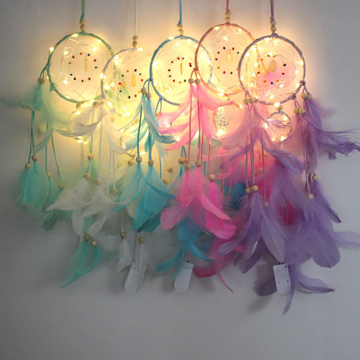 

Colorful Dreamcatcher Hanging Non toxic Long term Use Home Party Car Bedroom Night Lamp Dreamcatcher Lamp Photo Prop