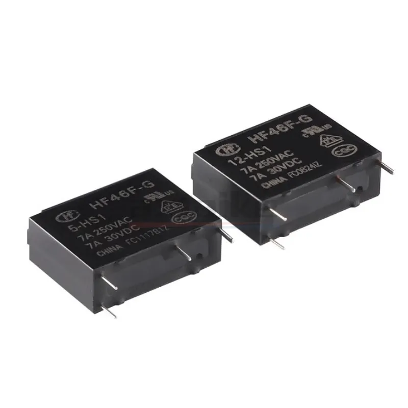 5PCS HF46F 5A HF46F-G 7A Power Relays HF46F-005-HS1 HF46F-012-HS1 HF46F-024-HS1 5-HS1 12-HS1 24-HS1 250VAC 30VDC 4Pin 5V 12V 24V