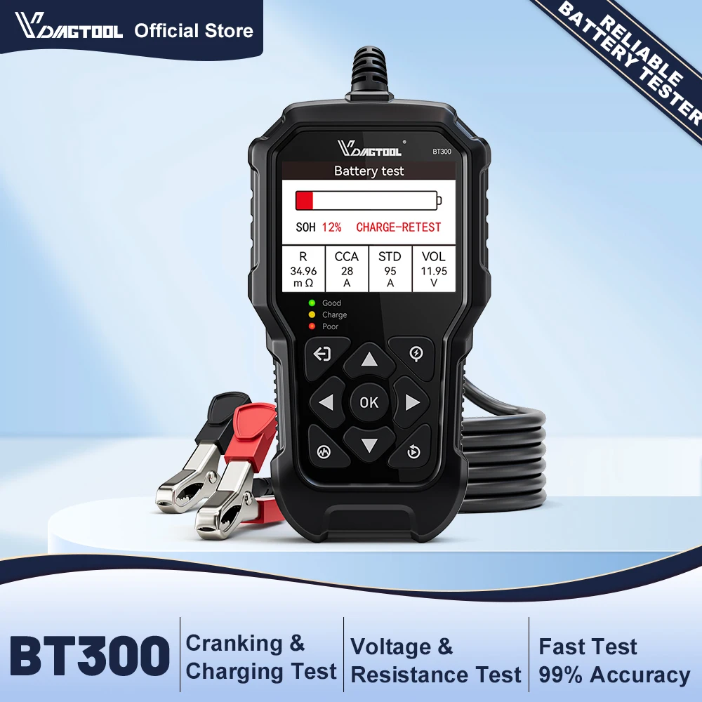 vdiagtool-bt300-5-3000-ccaカーバッテリーテスター、自動車充電、オートバイ、車、トラック、suv、6v、12v用クランキングスキャナーツール