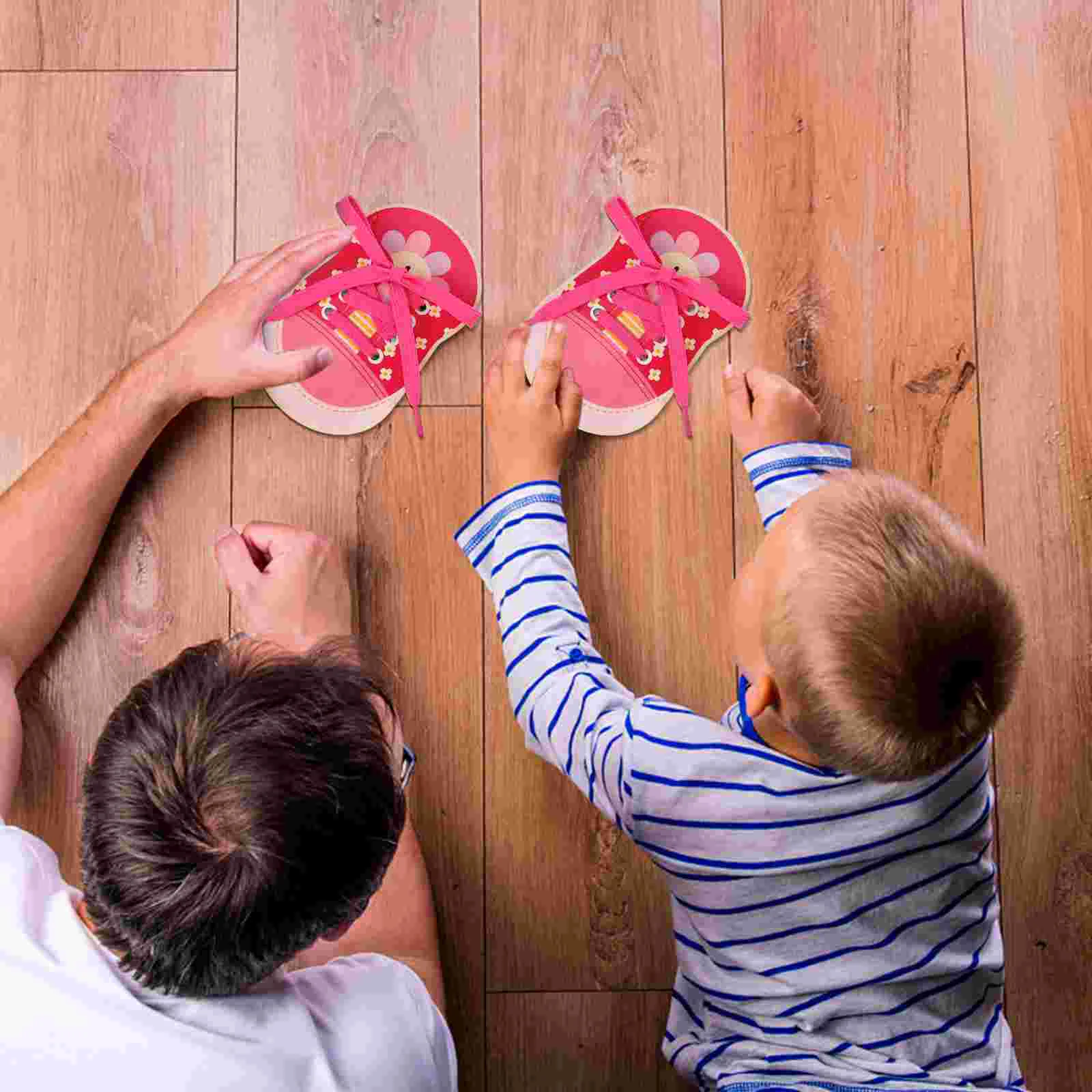 Schnürsenkel für Kinder, Schnürspielzeug, Lernpuzzle, lustiges Kinderspielzeug aus Holz