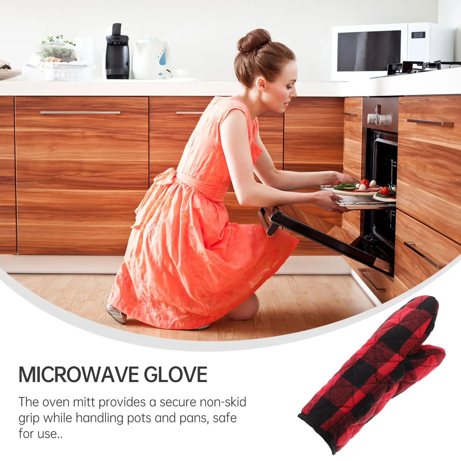 

1Set Kitchen Oven Heat Resistant Gloves Insulation Pads Dishcloths Heat Resistant Cooking Oven Mitt Baking Mat
