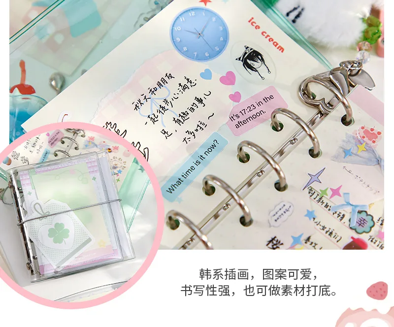 M5 30 Blatt niedliche bunte lose Blätter-Innenseite, Tagebuch, Skizzenbuch, Zubehör, Tagebuch, Bürobedarf – Detail 3