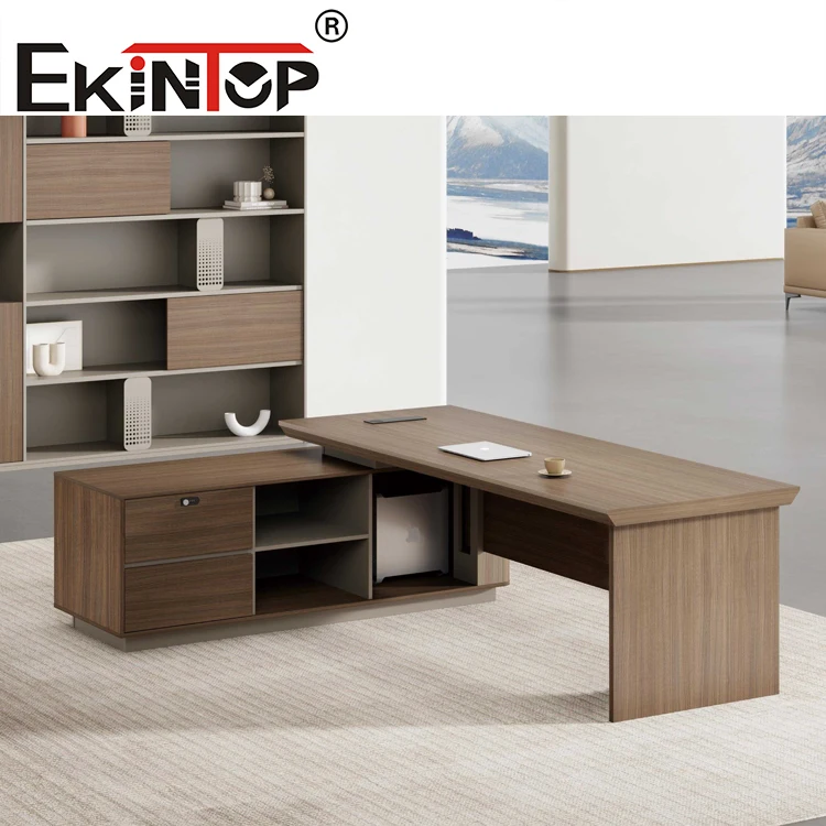 Ekintop Office Table Luxury Executive Ceo Exclusive Small Office Furniture Desk Director Wooden Office Desk