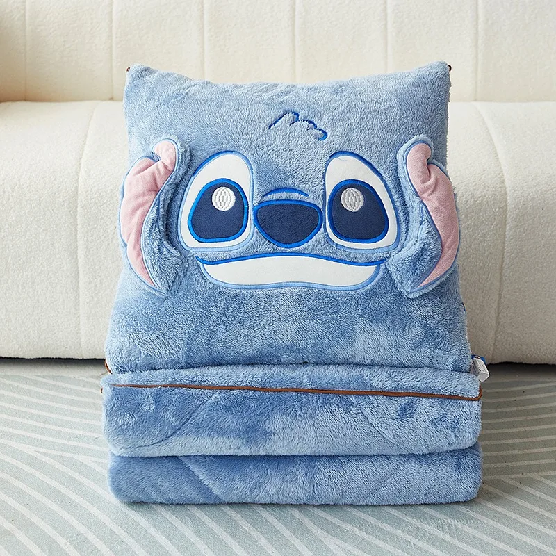 Stitch Throw Pillow Arctic Velvet Double-sided Appliqué Embroidered High Quality Blanket Cute Anime Sofa Nap Soft Cushion Gift