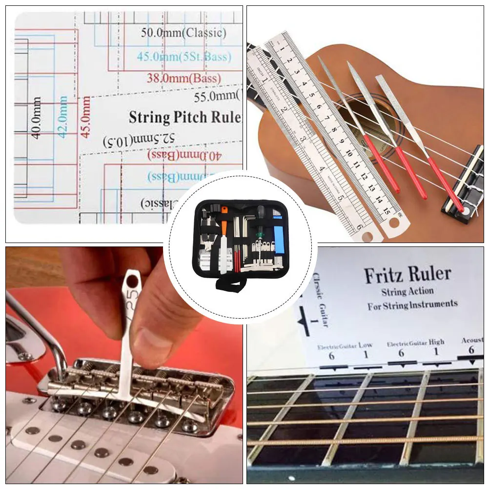 

1 set 1 Set Repair Maintenance Tools Portable String Changing Supplies For Electric Guitar Bass Ukulele Luthier Tool Kit Guitar
