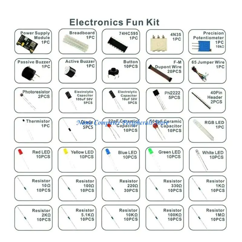 F68C DIY Project Pack Electronic Starter Learn with Basic Circuit Complete
