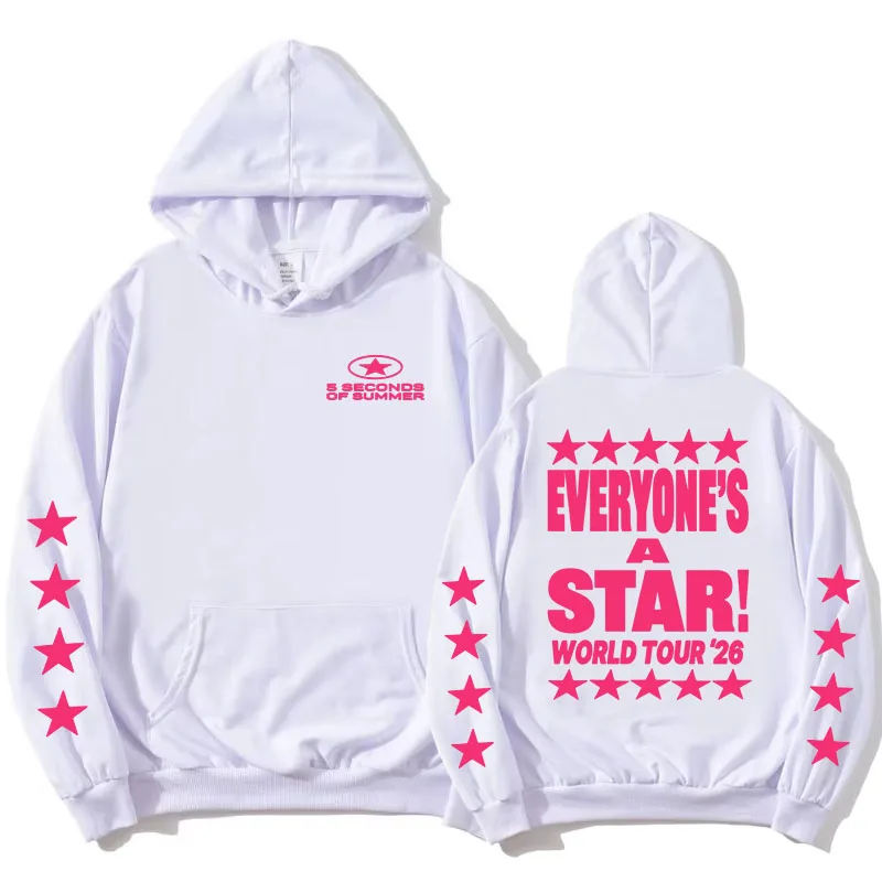 5 Seconds of Summer 5SOS Hoodies Everyone's A Star World Tour 2026 Sweatshirt mit Grafikdruck, langärmlig, lässige Damenoberteile – Detail 3