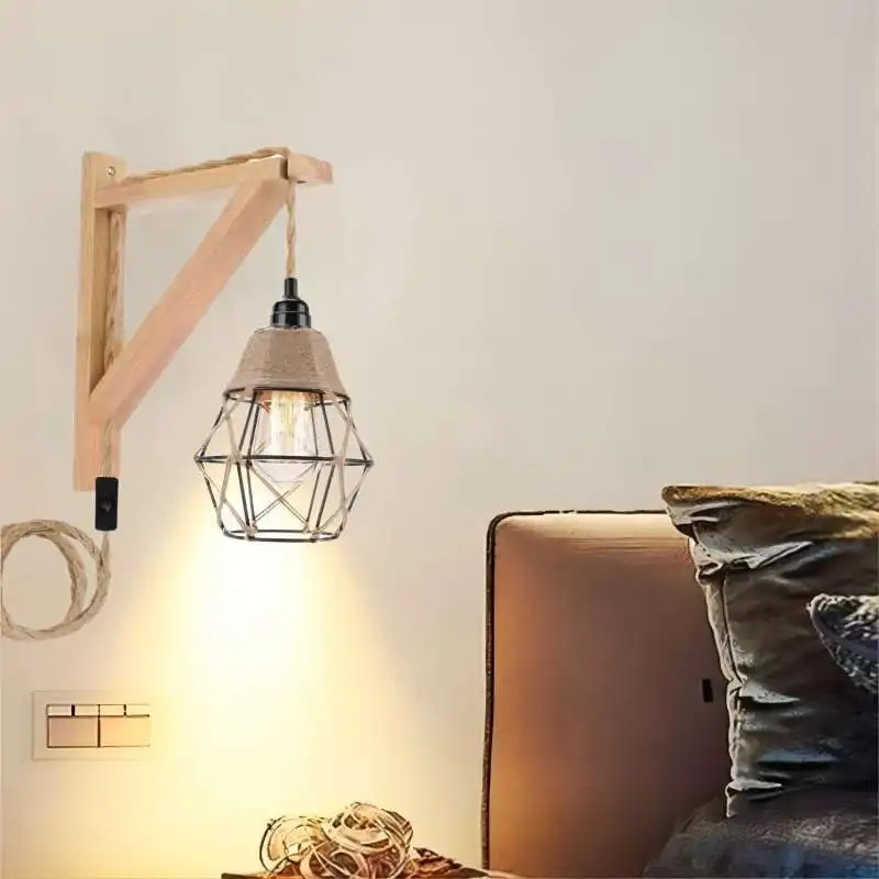 NEW American Retro Wall Lamp Cross-border Iron Art Personalized Home Bedroom Living Room Study Lamp Door Front Lamps Hot Selling