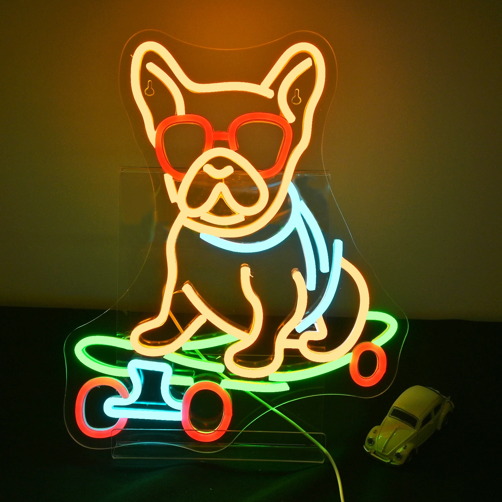 Skateboard Dog Neon Sign Room Art Neon Lights For Kid\'s Room Decoration Pet Shop Dog Club Dimmable Wall Decor Lamp USB Powered