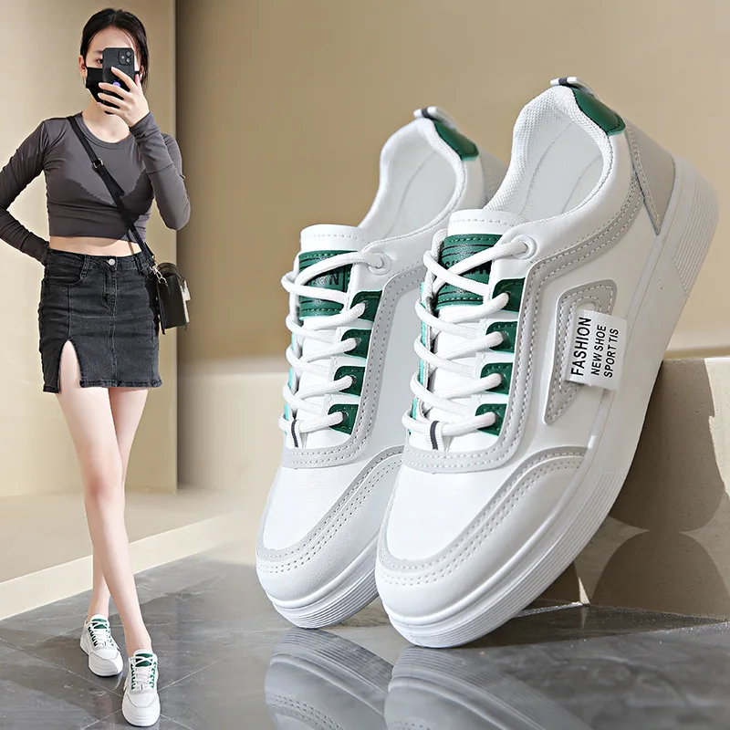 2024 Summer Fashion Women's New Breathable Board Shoes  Version Thick Soled Versatile Casual Elevated Sneakers Women