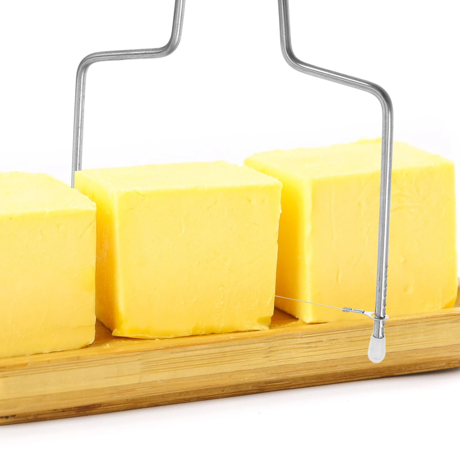 

2Pcs Stainless Steel Cheese Wire Slicer Handheld Butter Cutter Tofu Sausage Cutter Kitchen Tool for Block Cheese Fast Effective