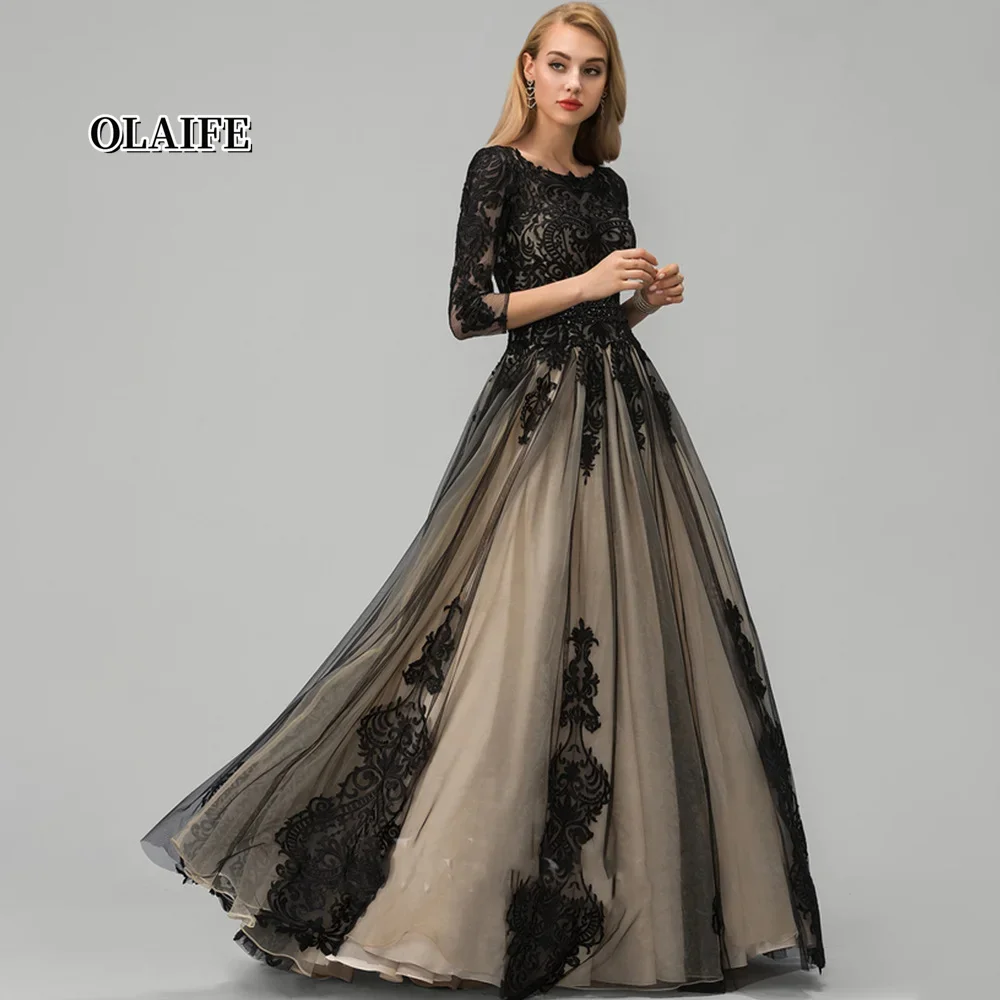 Princess Ball-Gown Evening Dresses Scoop Neck Party Dresses Tulle Formal Dresses Beading Vestidos De Fiesta فساتين السهرة