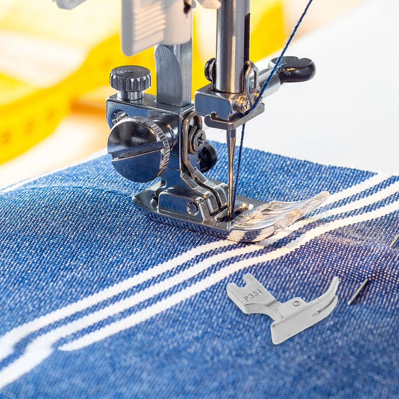 

Industrial Sewing Machine Standard Presser Foot Metal Durable Roller Presser Foot for Smooth Stitching Universal Sewing Machine