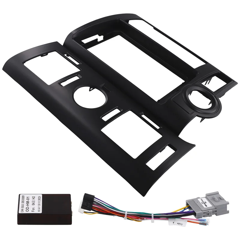Zestaw ABHX - Adapter Ramy Deski Rozdzielczej do HUMMER, Dekoder Canbus, Radio Android, Panel Montażowy Deski Rozdzielczej, Zestaw Przewodów