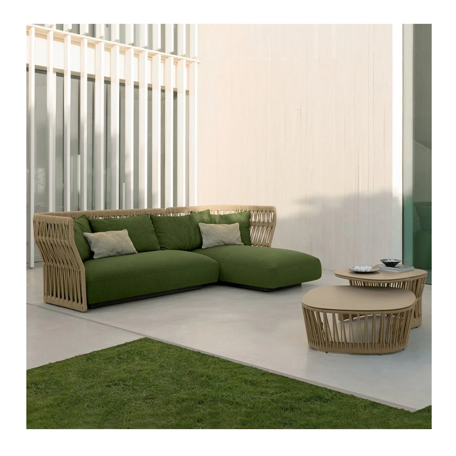 

Modern Leisure Outdoor Furniture Sofa Garden Terrace Wicker Chair Rope Sofa Set Waterproof Sunscreen Chair Sofa