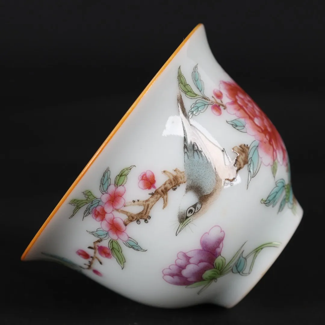 Jingdezhen Ceramics Teacup Chinese Tea Ceremony Handpainted Flowers And Birds Porcelain Teacups Health Gongfu Teaware Master Cup