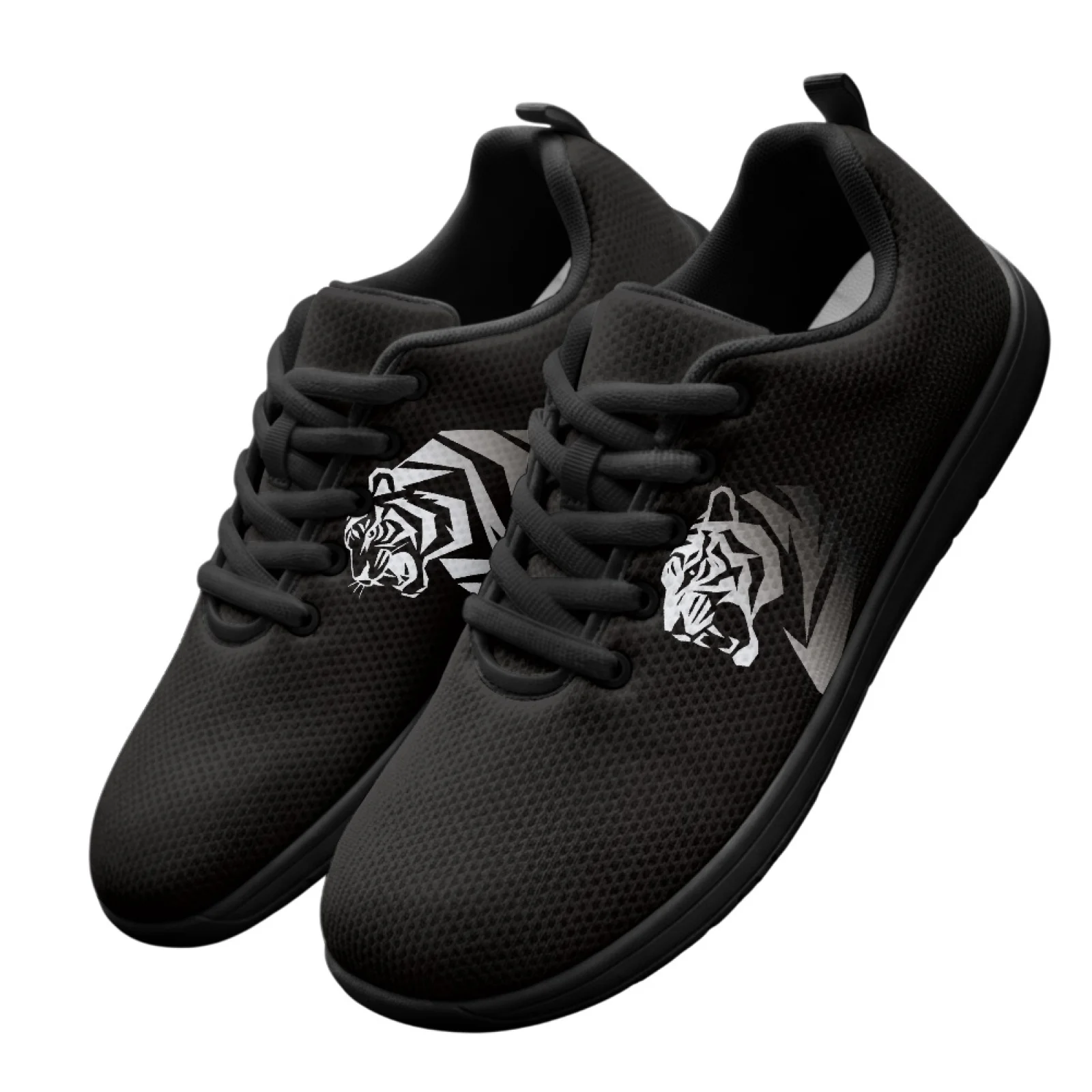 PENSTROLL Geometric Tiger Lightweight Wide Width Comfort Shoes for Athletic Mesh & EVA Barefoot Shoes Backless Tennis Sneakers
