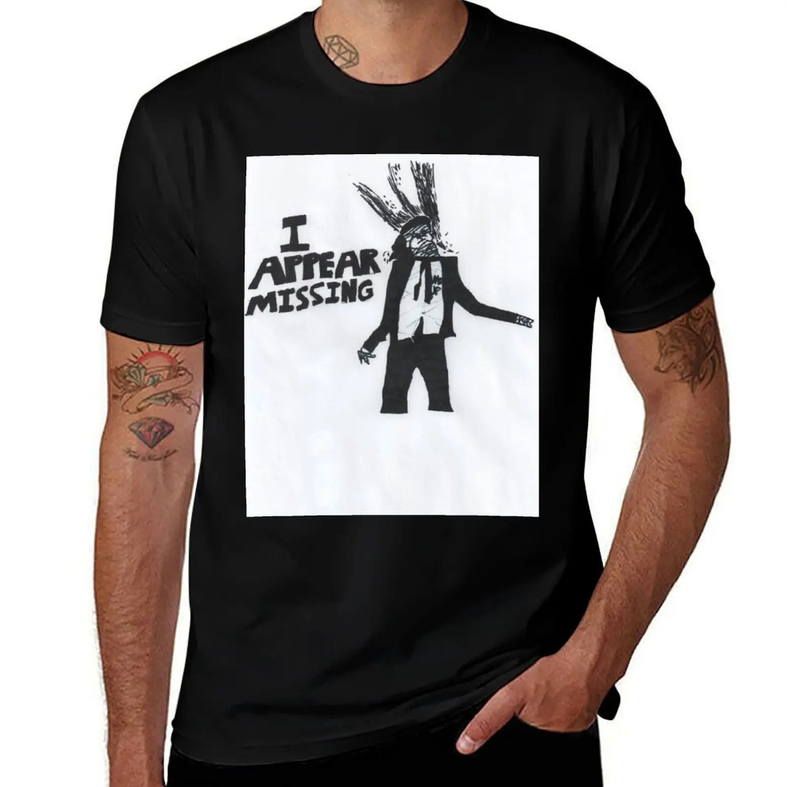 Queens Of The Stone Age- I Appear Missing T-Shirt Tough Fabric Work Tee T-Shirt