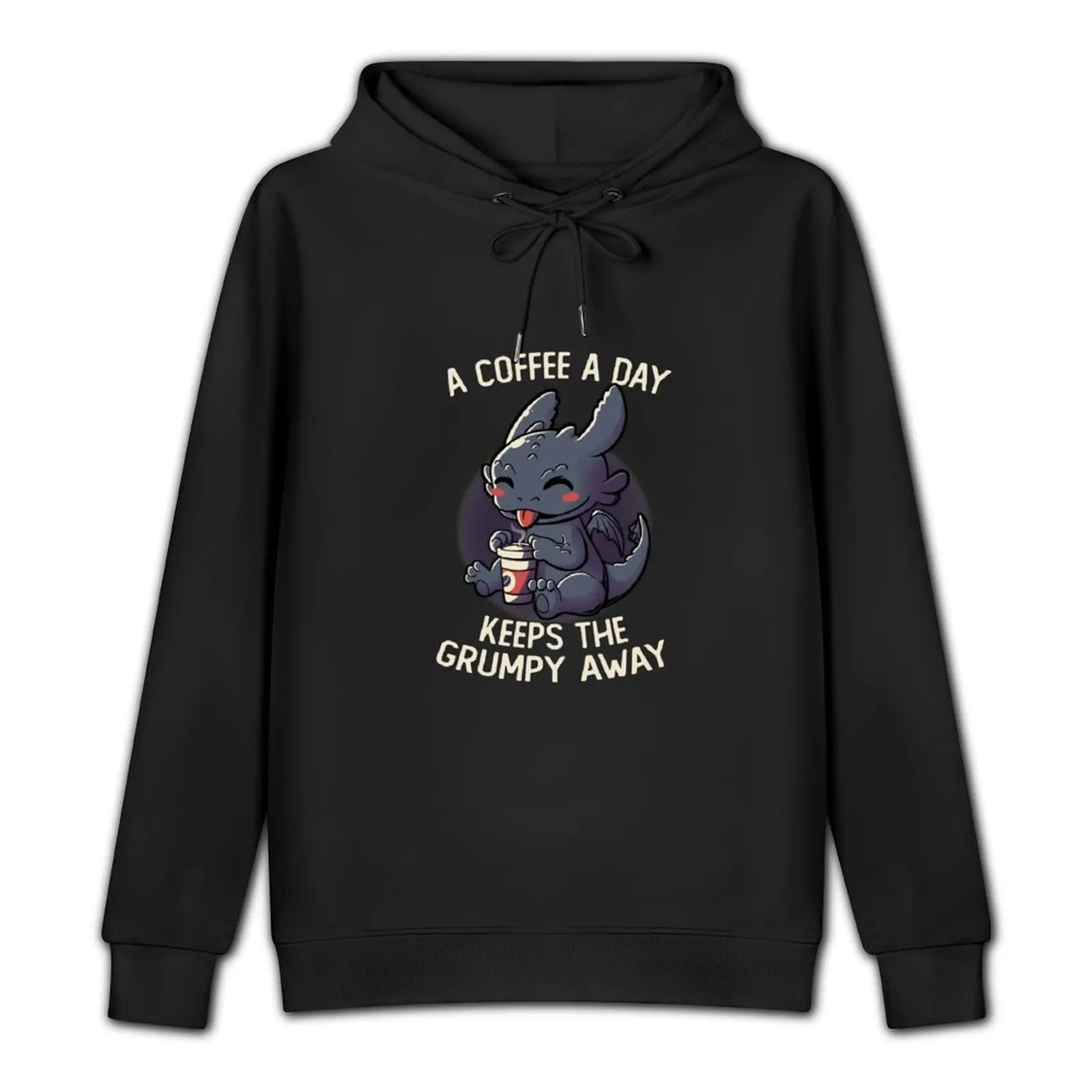 A Coffee a Day Keeps The Grumpy Away Funny Cute Gift Pullover Hoodie anime clothing hoodie oversize