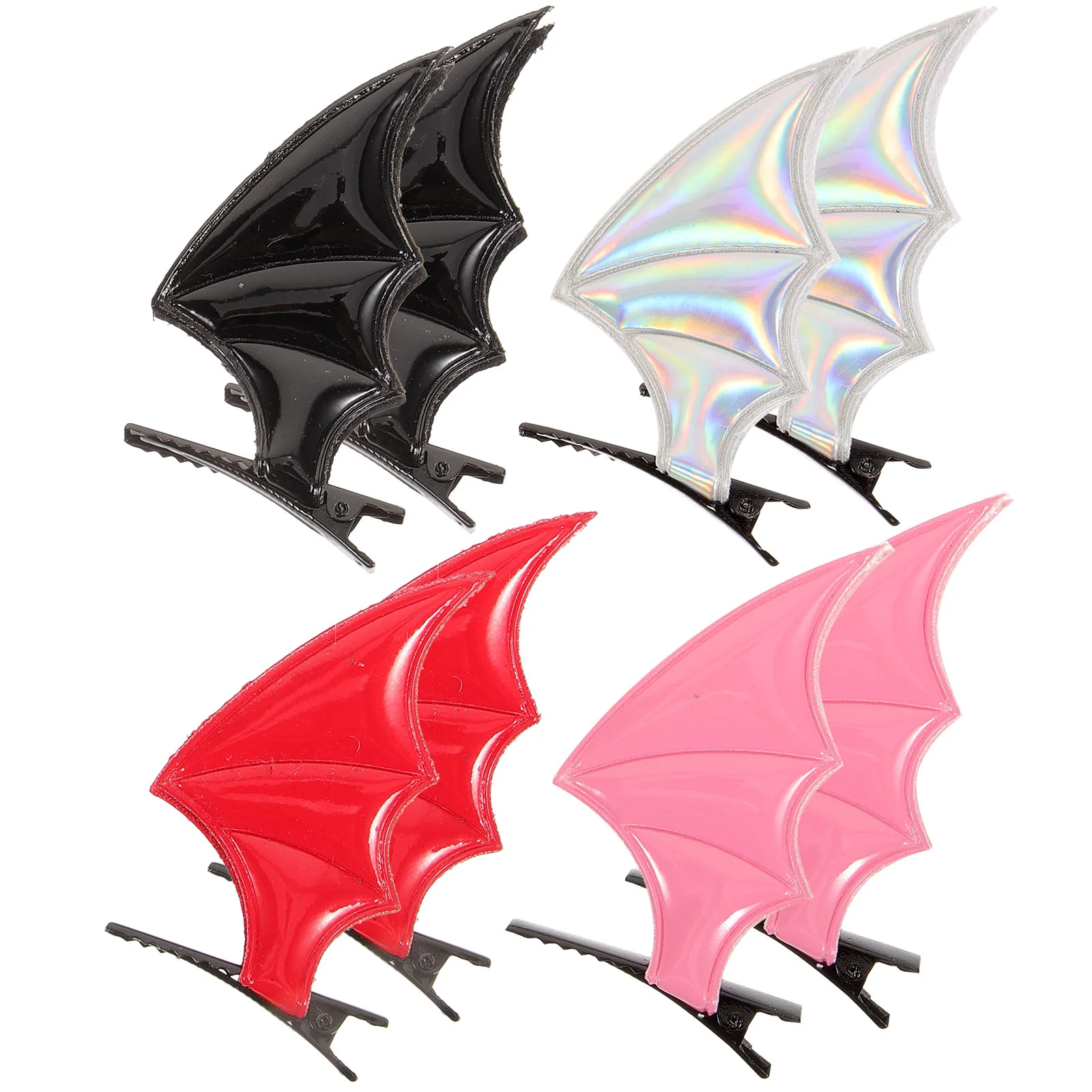 8 Pcs Girls Hair Accessories Halloween Hairpin Bat Hairpins Wing Clips Gothic Cosplay Kawaii Women's