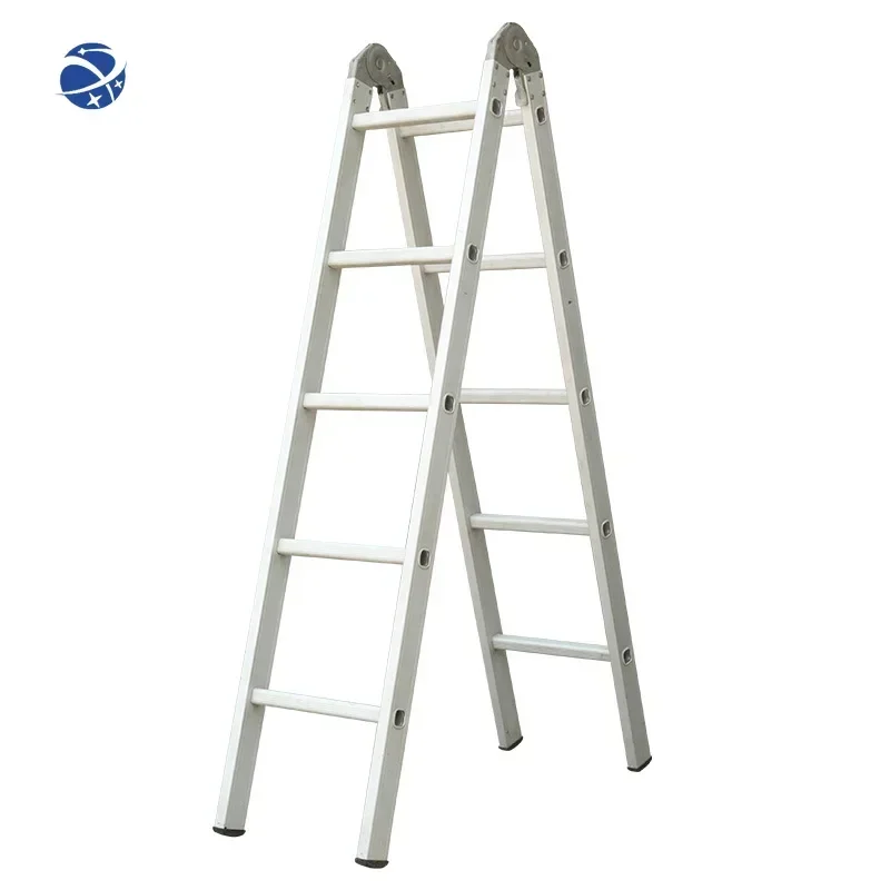 High Quality Folding Ladder Portable Household Telescopic Ladder Safety Horizontal Bar Two section ladder