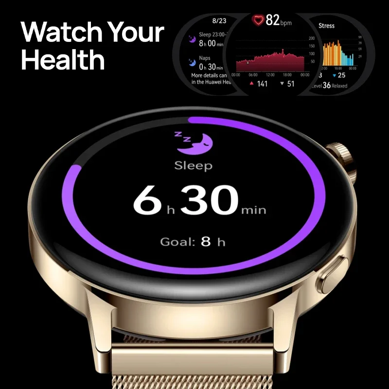 Original HUAWEI WATCH GT 3 Smartwatch All-Day SpO2 Monitoring Men Women Fitness Sports Wristwatch Durable Battery Life Bracelet