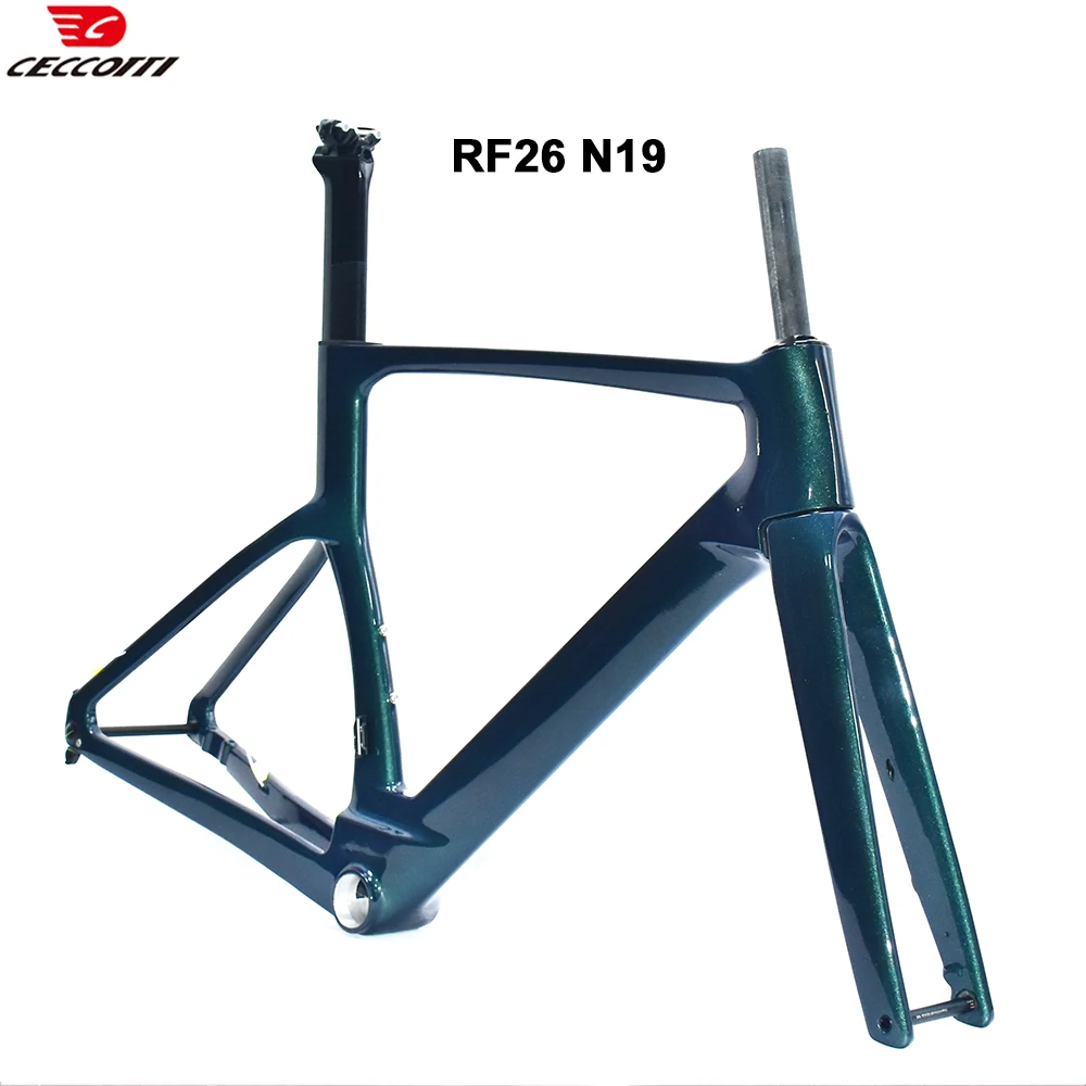 AliExpress ceccotti CECCOTTI RF26 Model 700C Carbon Road Bike Frame with Disc Brake And Full Inner Cable design Coustomized Color Bicycle Frameset