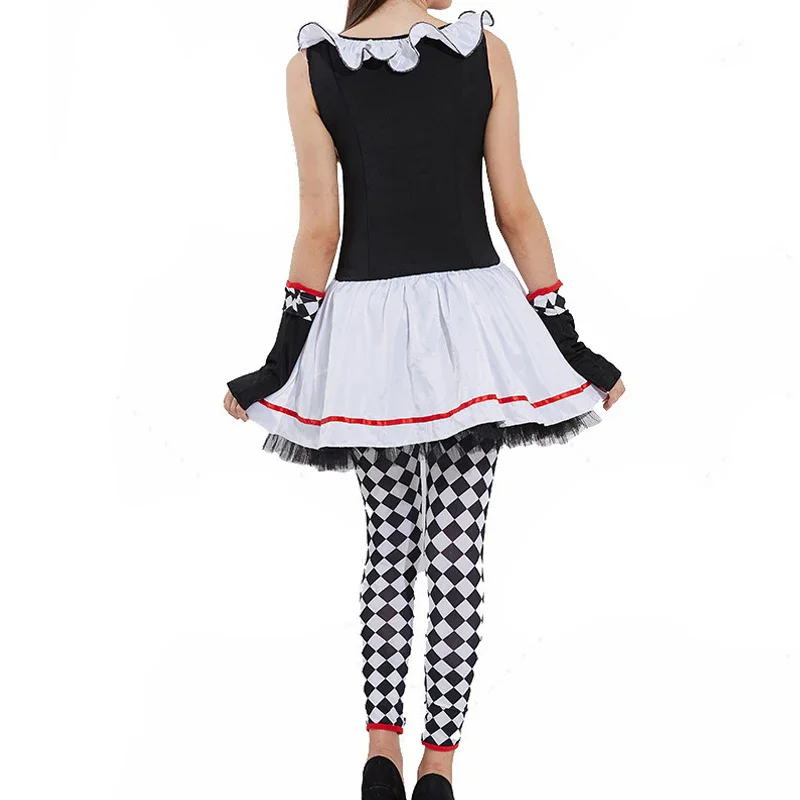 Lady Circus Clown Costume Crazy Naughty Roleplay Cosplay Carnival Halloween Fancy Party Dress