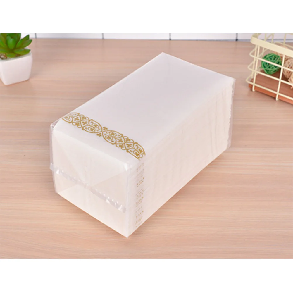 50 個ゴールデンフローラルプリントナプキンペーパータオル厚みのある 40 × 30 センチメートル誕生日結婚式パーティー食器使い捨てプリントナプキン