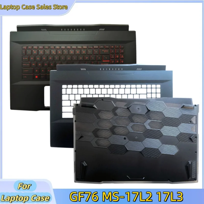 

New laptop For GF76 MS-17L1 MS-17L2 Bottom Base Cover Lower Case/C shell Upper Case Red keyboard backlight Palmrest Cover