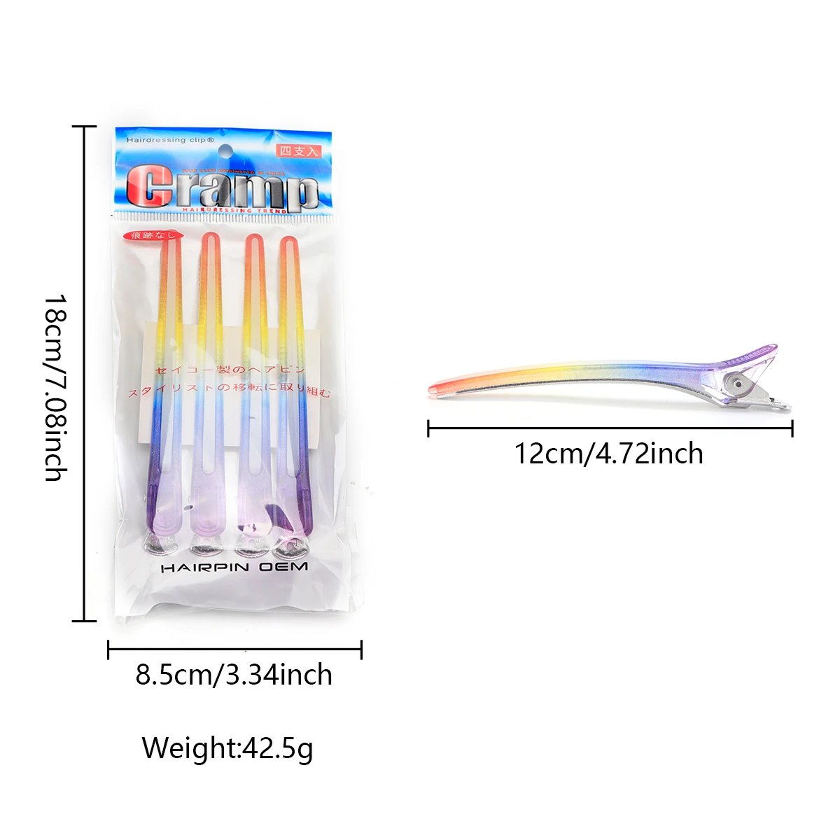 4/6/10/12 قطعة المهنية تصفيف الشعر دبابيس قوس قزح الألوان تقسيم قطع مقاطع الشعر مقاطع الشعر الحلاق أدوات التصميم