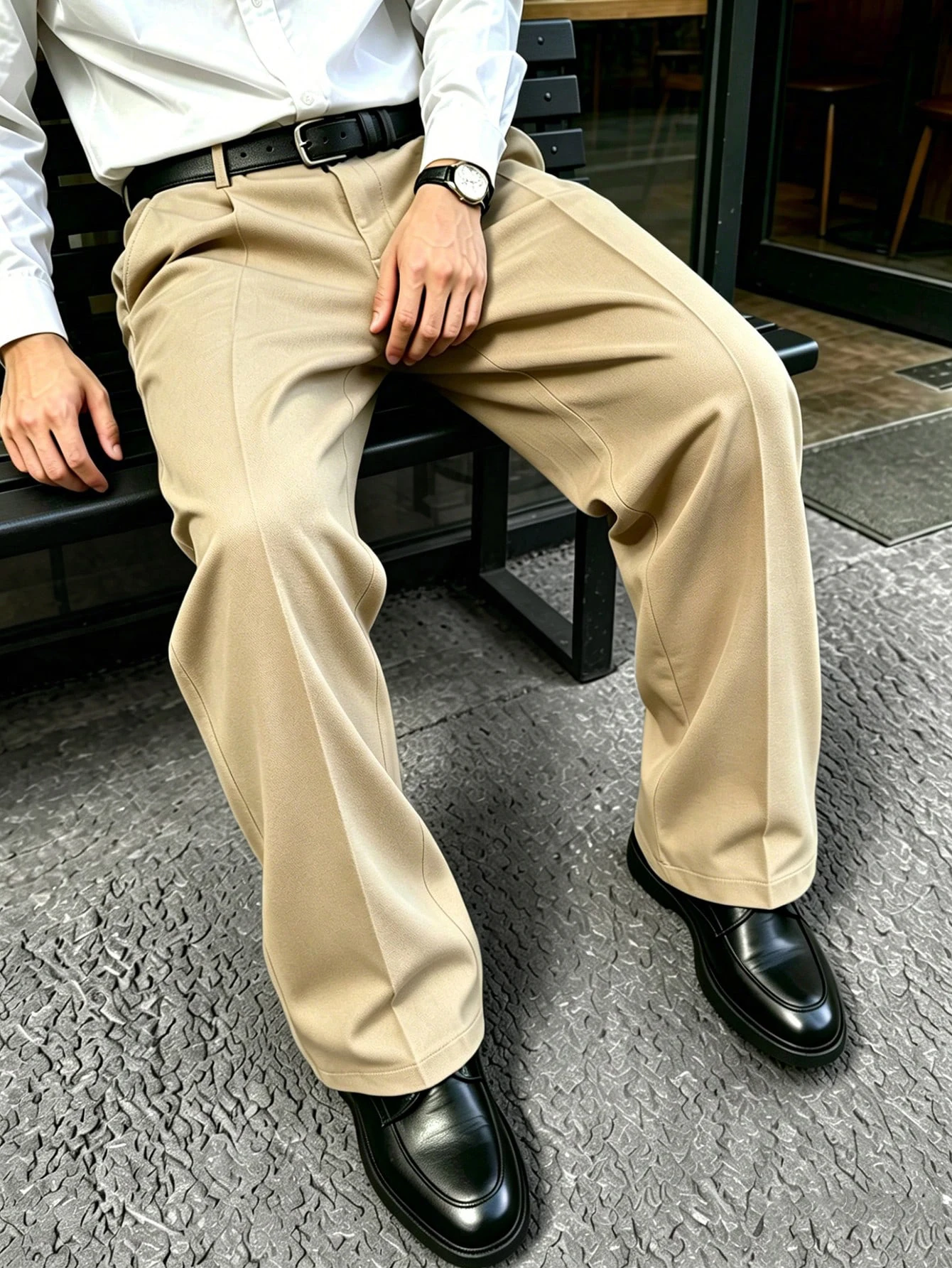 

Men's Plain Front discount Simple Style Suit Pants，Casual Daily Wear Men khaki Pants Men Wide Leg Pants For Ceremony，Vintage Loo