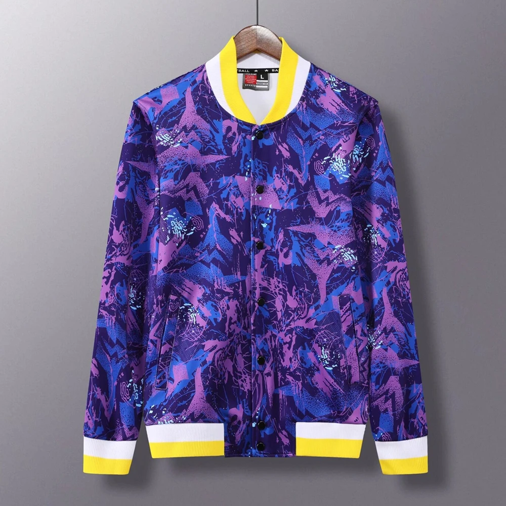 

High Quality Casual Basketball Jacket Adult Camouflage Print Button Placket Sport Coat Running Skateboard Baseball Clothes