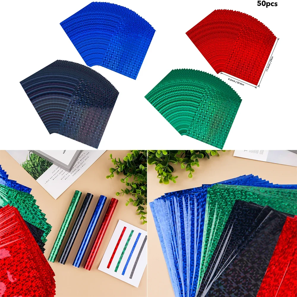 

50pcs/set Toner Reactive Foil Sheets For Toner Foiling Foil By Laser Printer and Laminator Stamping Foil Paper Roll For DIY Card