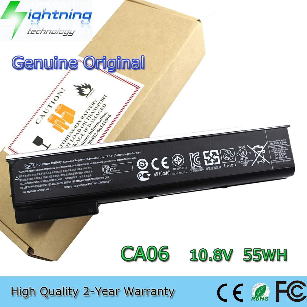 Brand New Genuine Original CA06 10.8V 55Wh Laptop Battery for HP ProBook 640 G0 645 650 655 HSTNN-LB4Y 718754-001 CA09 11.1V 100