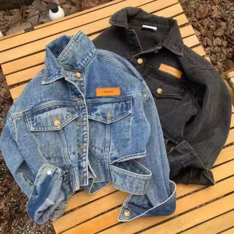 

Children Clothing New Fashionable Spring and Autumn Pearl Denim Jacket for Girls Casual Simple Sweet Kids Denim Jacket 110-160CM