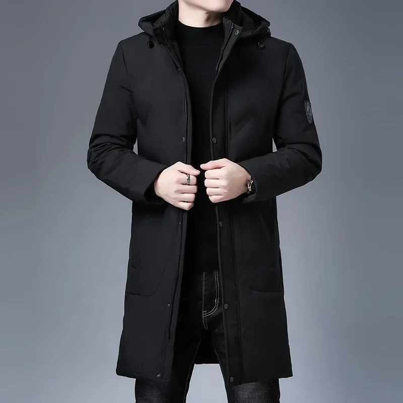 Winter Thickened New British Warm Coat Casual Fashion Outdoor Jacket Men\'s Cotton Coats Mid Length Zipper Cotton Jackets for Men