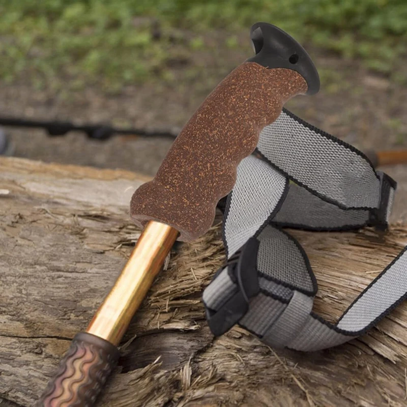 مقبض عمود المشي متين ، قبضة عمود الرحلات من الفلين ، واقيات عصا المشي