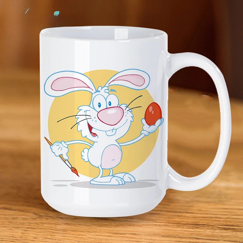 customizable Easter Bunny Logo Personalized Coffee Mug Sublimation Ceramic Mug with Logo