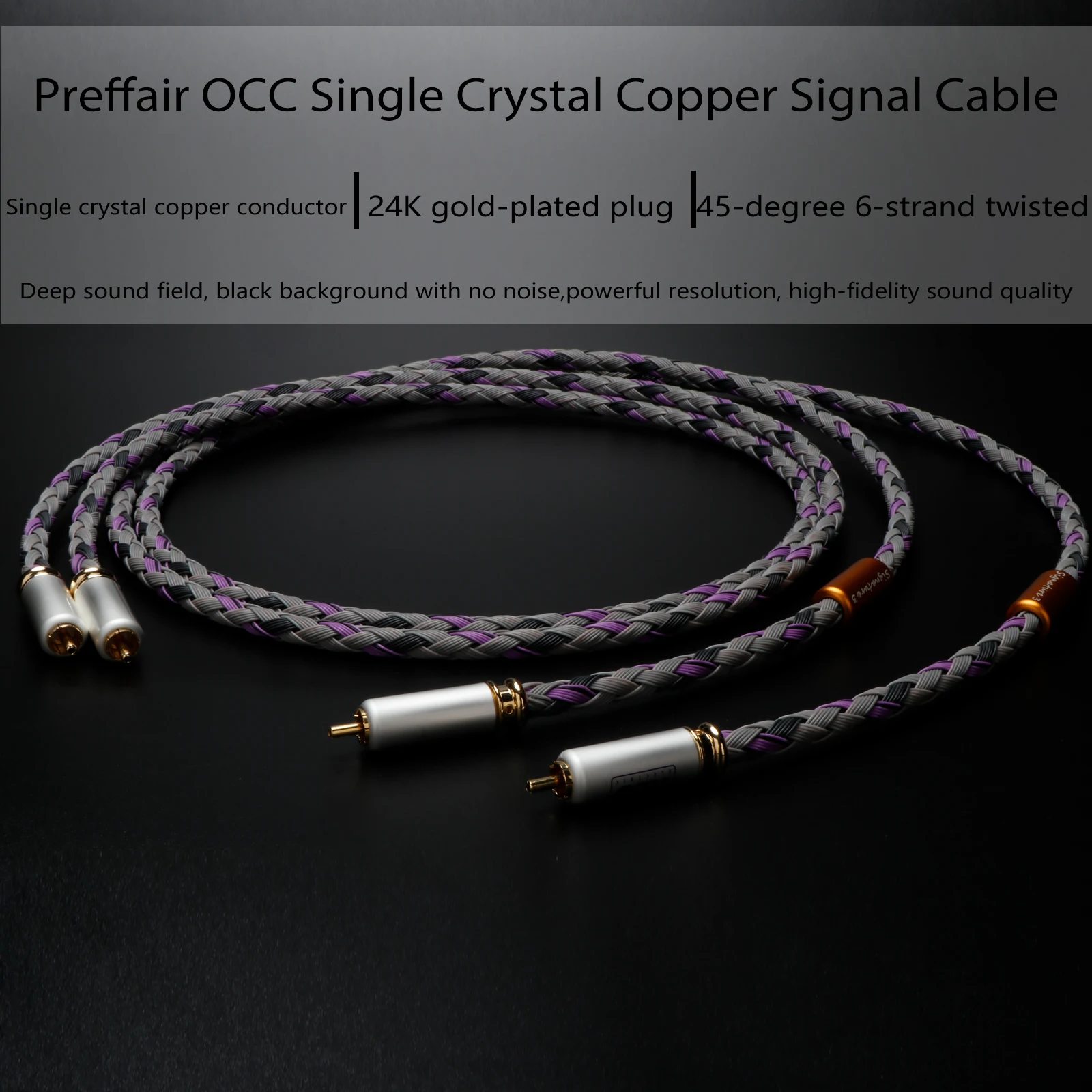 

High Quality Pair RCA Cable Signature S3-2 Singled-Ended Interconnect RCA Audio Cable 2rca to 2rca Gold plated plug