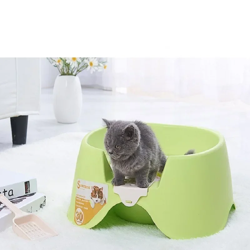 

FULLOVE Pet Squatting Cat Litter Box Semi-enclosed Double-deck Clean Sanitary Toilet-type Toilet Convenient Dropshipping